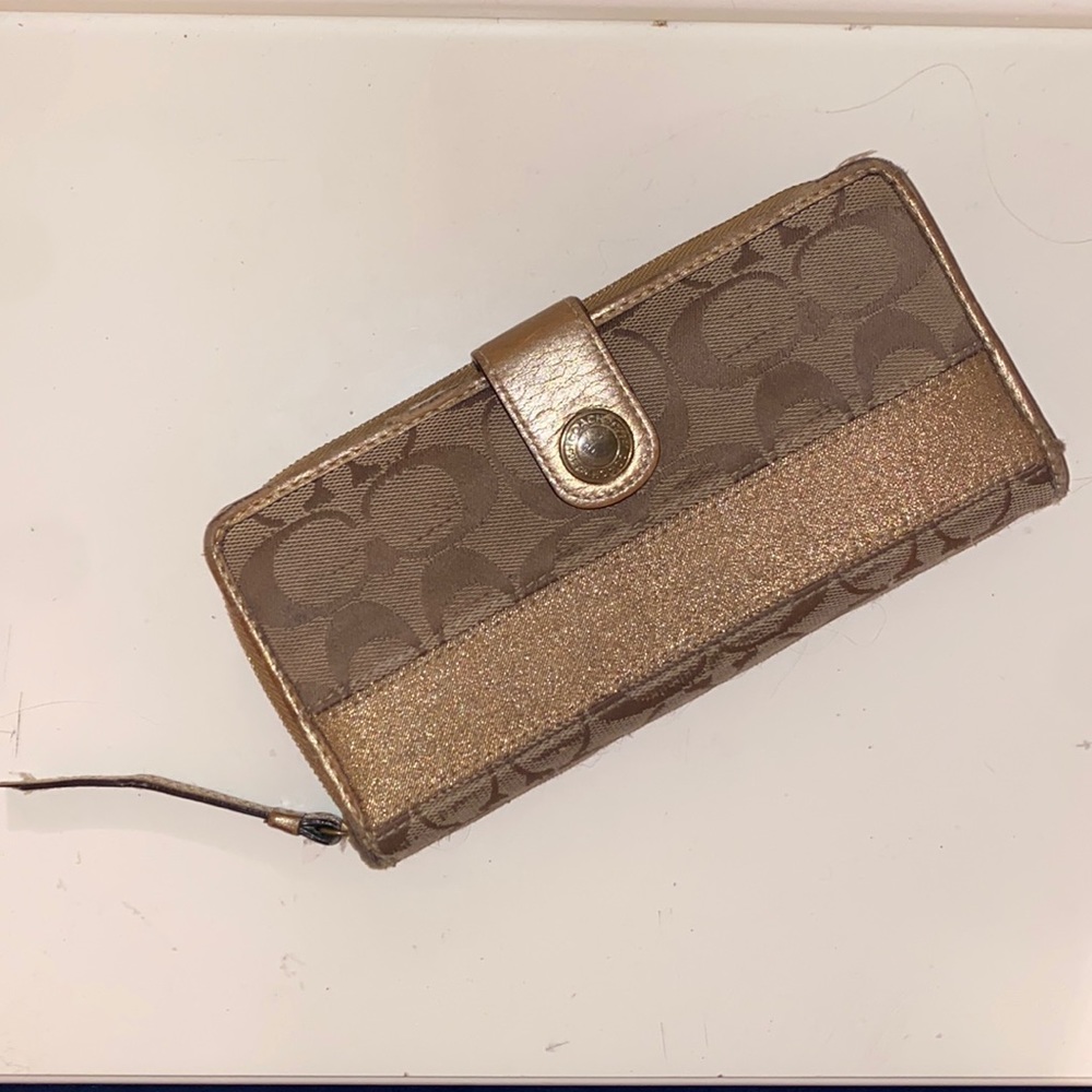 Accordion Coach Wallet with gold